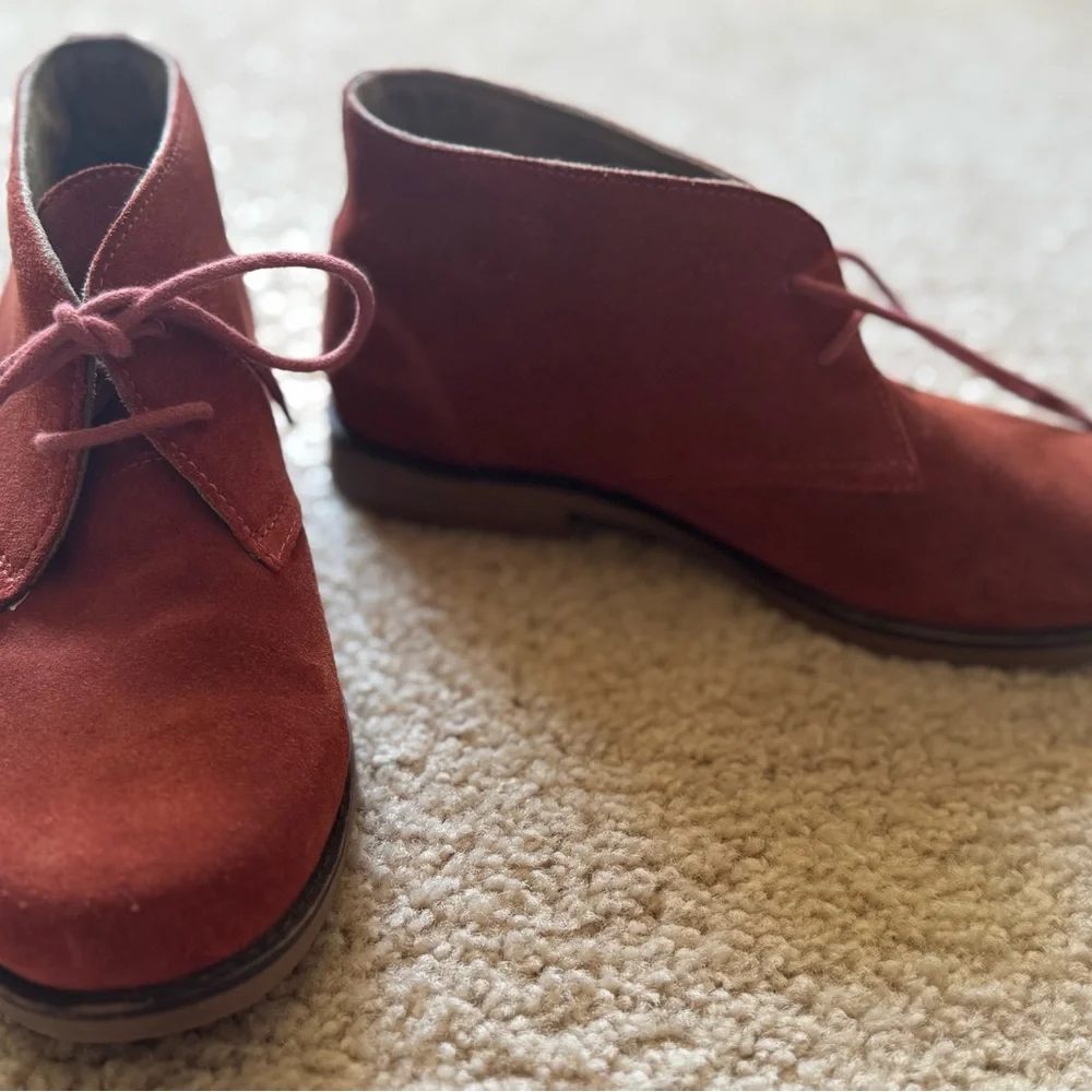 🧡 H.P. by Hush Puppies Moyen Orange Suede Booties – Size 7 - Picture 4 of 6
